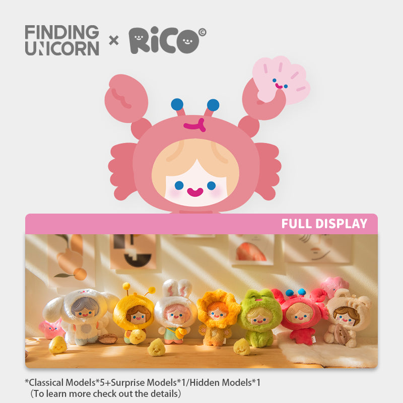FINDING UNICORN ✖ CELL RiCO - Happy Fluffy Series Plush Blind Box (6 Pcs/Whole Set)